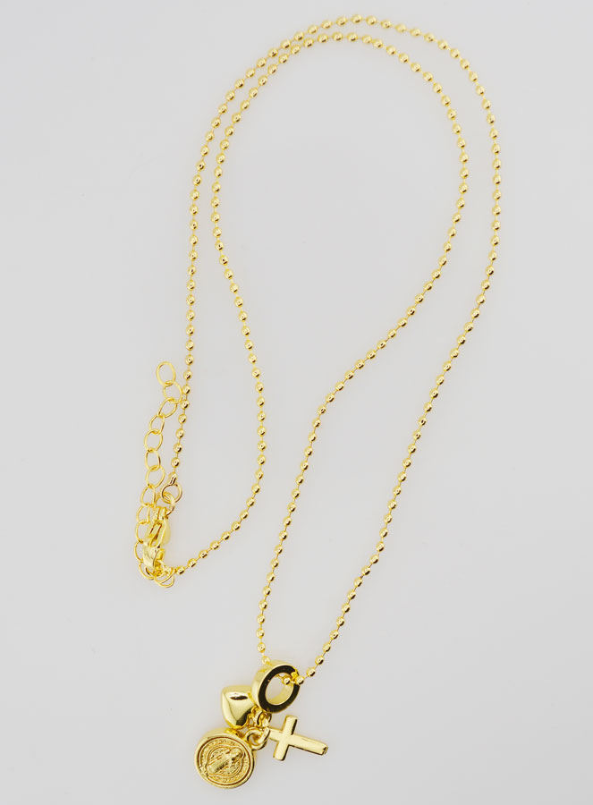 Collar religioso con 3 dijes - 40 cm (pic 1)