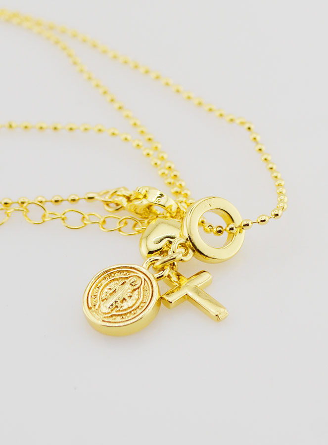 Collar religioso con 3 dijes - 40 cm (pic 4)