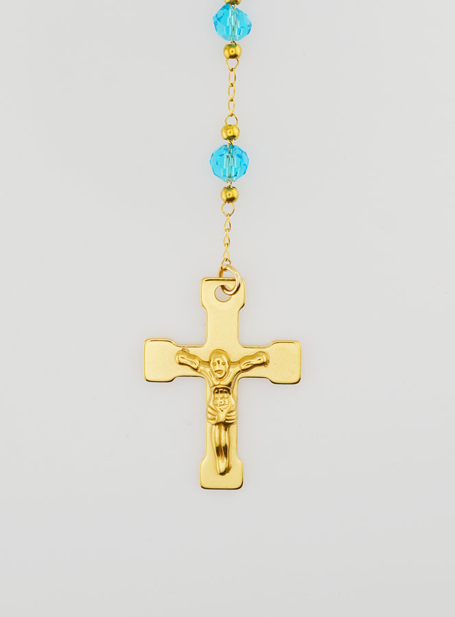 Rosario Medalla de San Benito en acero inoxidable - Turquesa (pic 3)