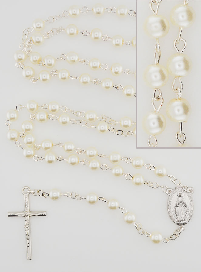 Rosario de la Medalla Milagrosa - Blanco Perlado (pic 1)