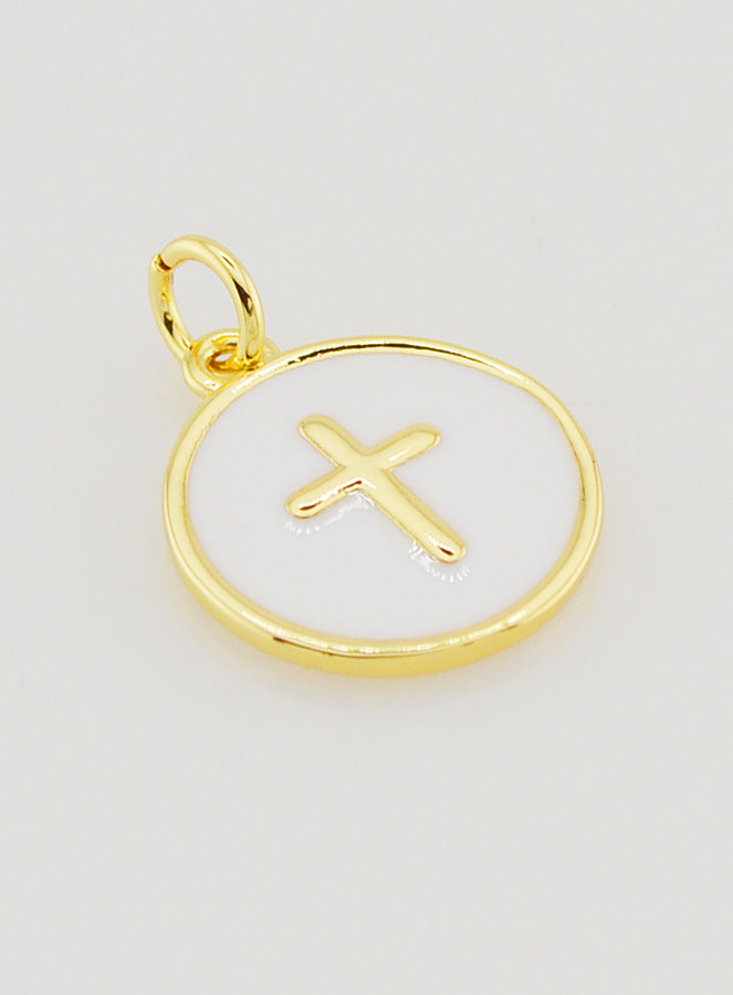 Colgante de cruz de 14 mm - Blanco (pic 3)