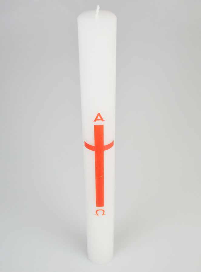 Círio de Procissão Alpha Omega 40cm - Vermelho (pic 2)