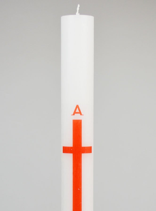 Círio de Procissão Alpha Omega 40cm - Vermelho (pic 3)