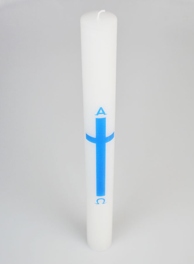 Círio de Procissão Alpha Omega 40cm - Azul (pic 2)