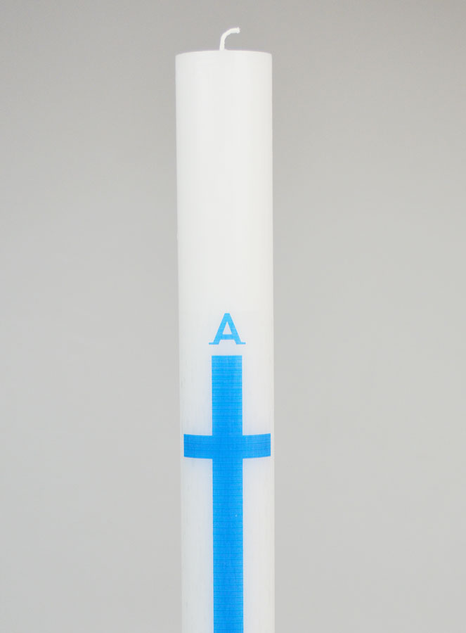 Círio de Procissão Alpha Omega 40cm - Azul (pic 3)