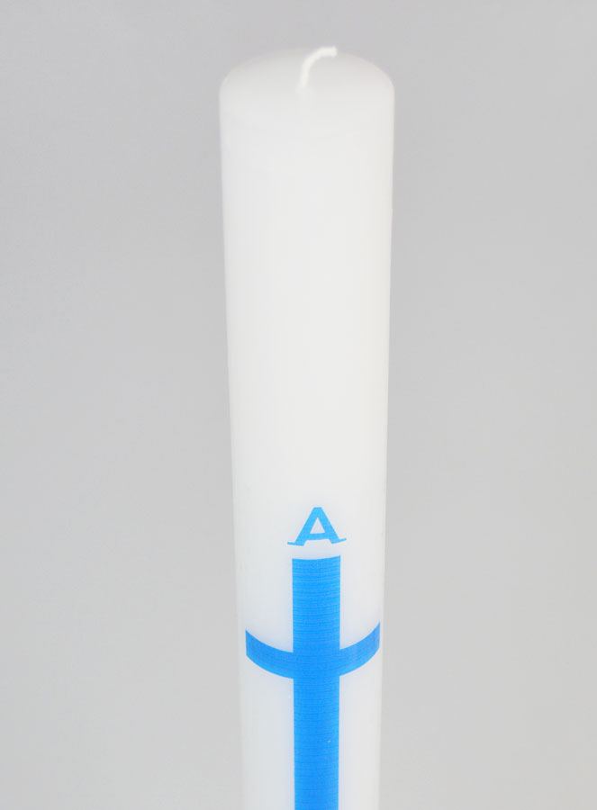 Círio de Procissão Alpha Omega 40cm - Azul (pic 4)
