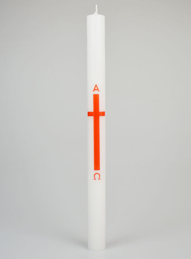 Cirio de procesión Alfa Omega de 34 cm – Rojo (pic 1)