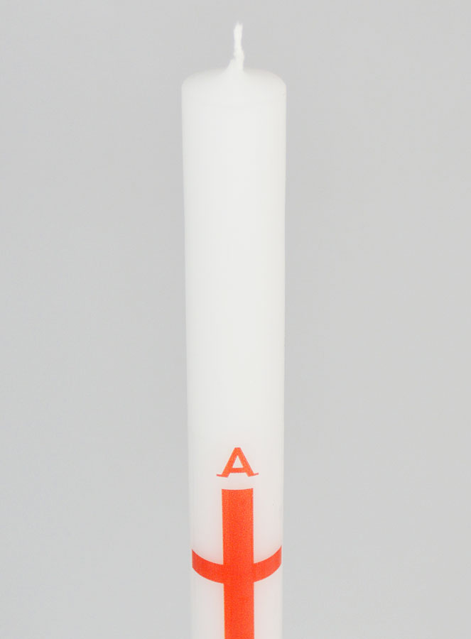 Cirio de procesión Alfa Omega de 34 cm – Rojo (pic 4)