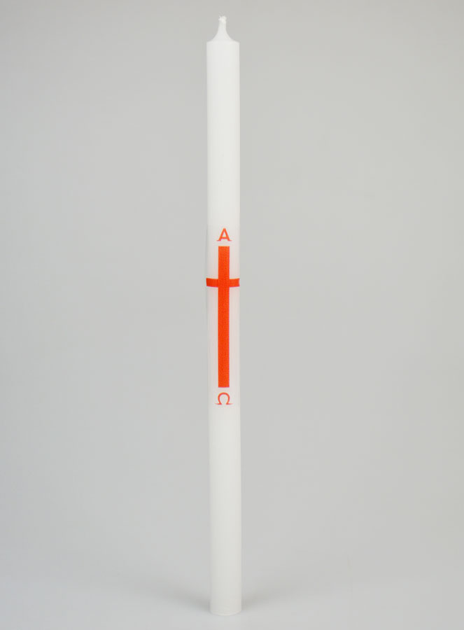 Círio de Procissão Alpha Omega 29cm - Vermelho (pic 1)