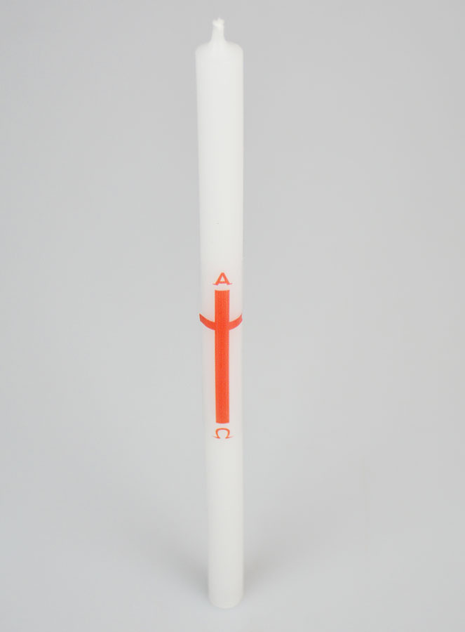 Círio de Procissão Alpha Omega 29cm - Vermelho (pic 2)