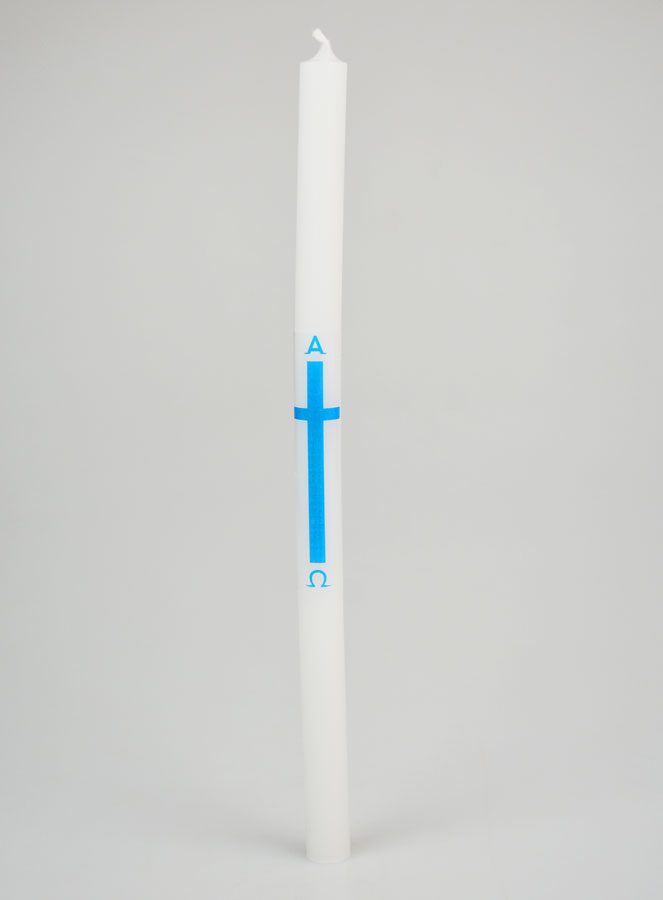 Círio de Procissão Alpha Omega 29cm - Azul (pic 1)