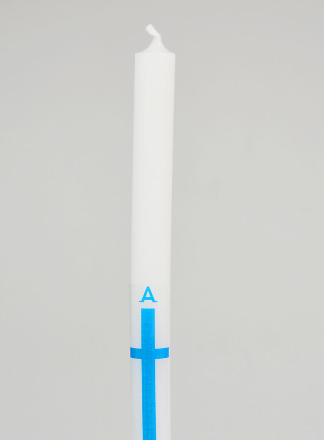 Círio de Procissão Alpha Omega 29cm - Azul (pic 3)