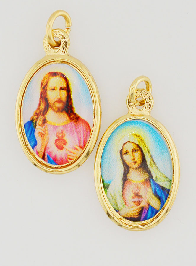 Medalla de doble cara de los Sagrados Corazones - 25mm (pic 1)