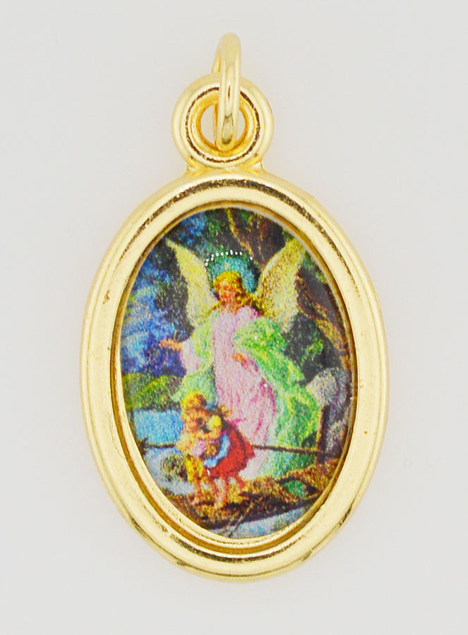 Medalla del Ángel Guardián Dorada - 25 mm (pic 1)