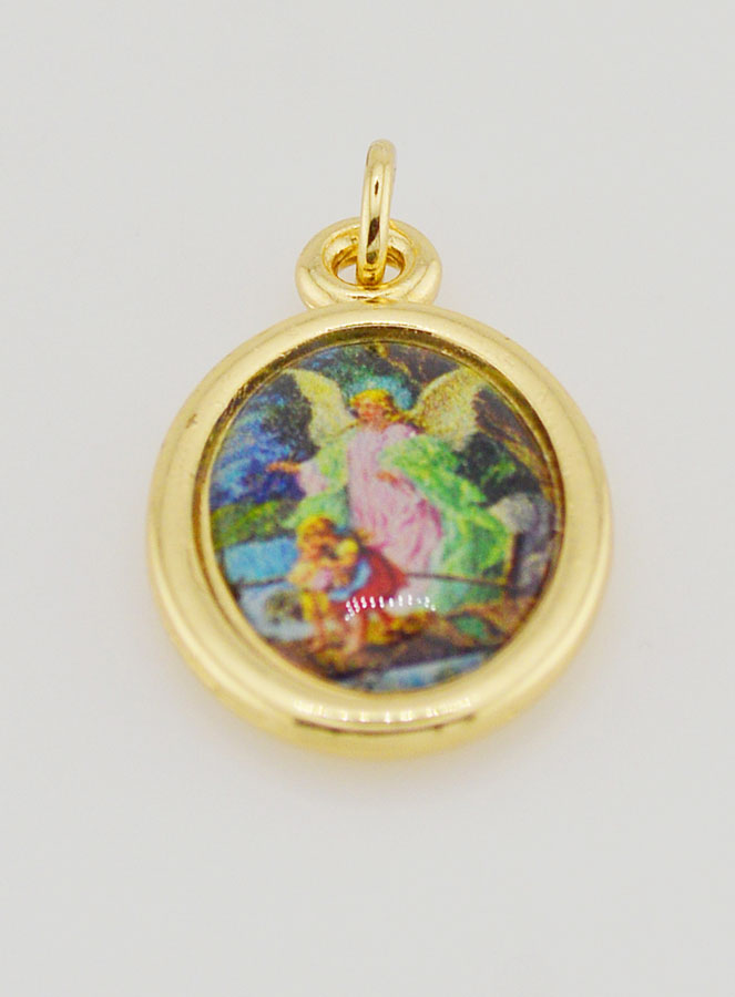 Medalla del Ángel Guardián Dorada - 25 mm (pic 2)
