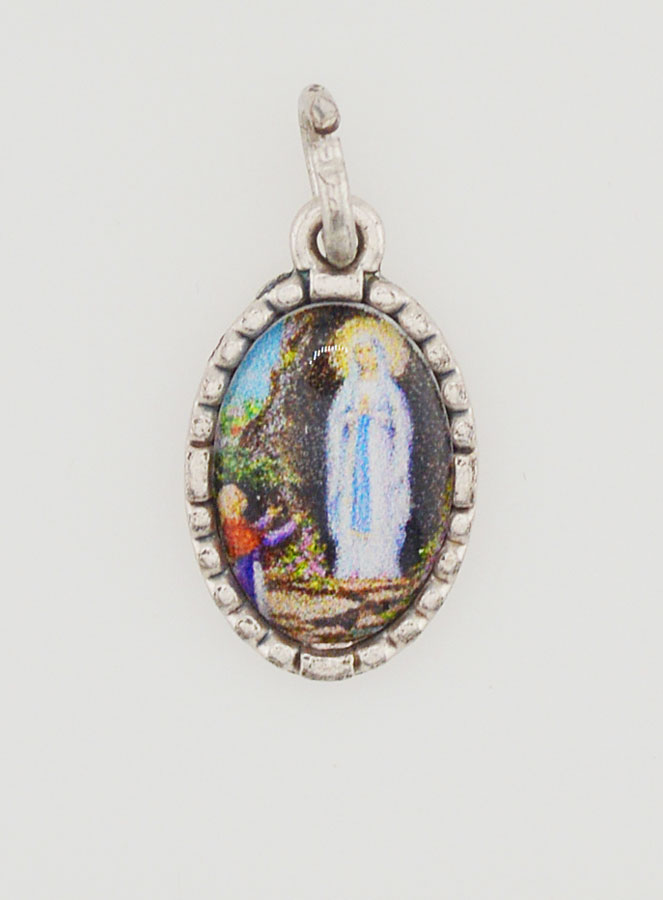 Medalla con borde retorcido de 15 mm - Nuestra Señora de Lourdes (pic 1)