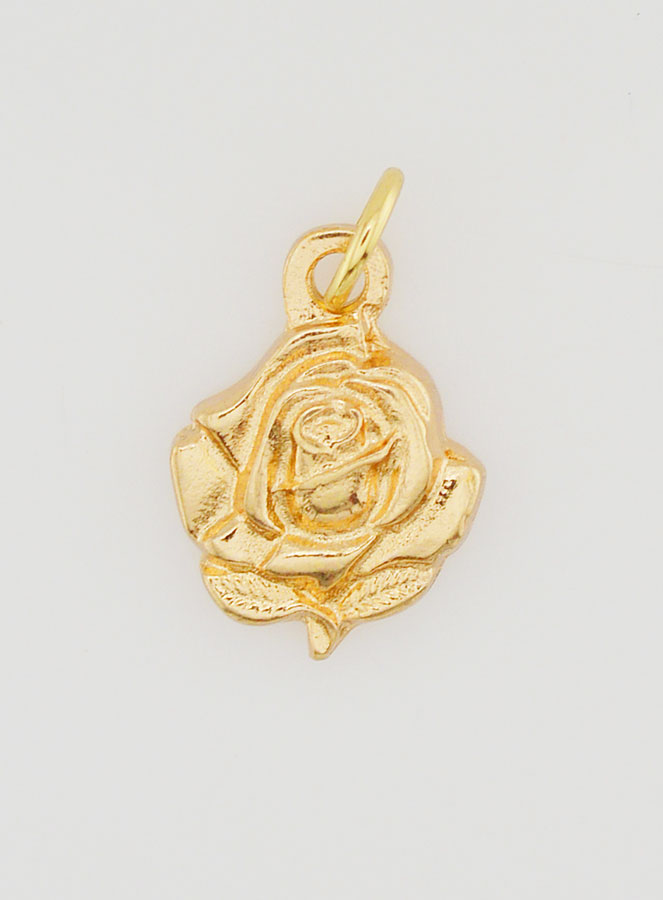 Medalla Rosa de 14 mm Dorada - Santa Rita (pic 3)