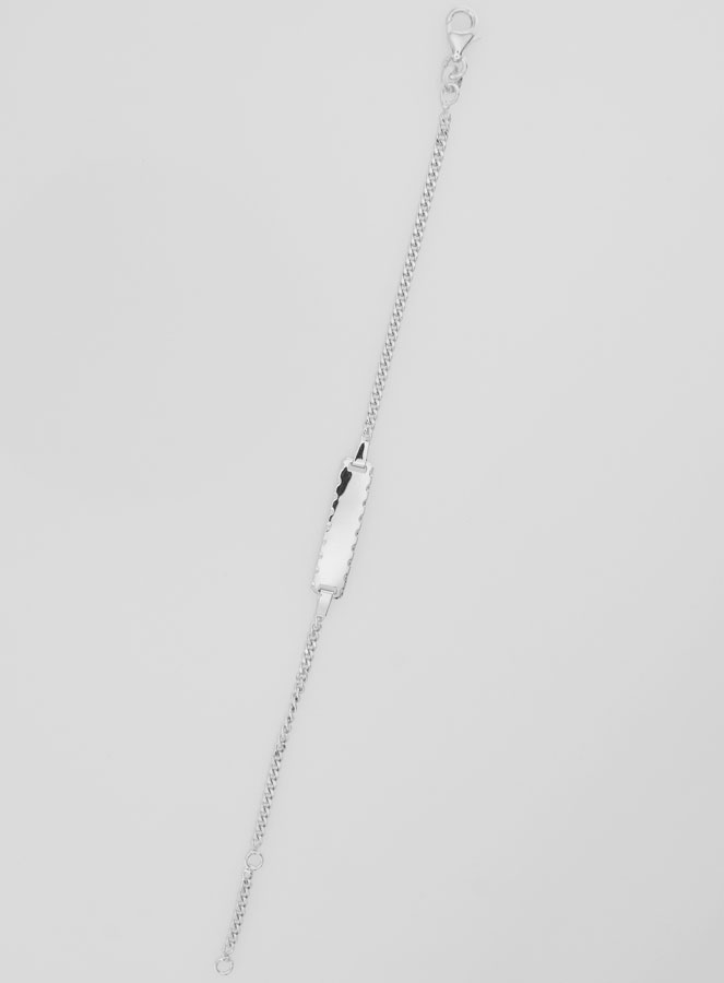 Pulsera Gourmette de bautismo infantil en plata - 16 cm (pic 2)