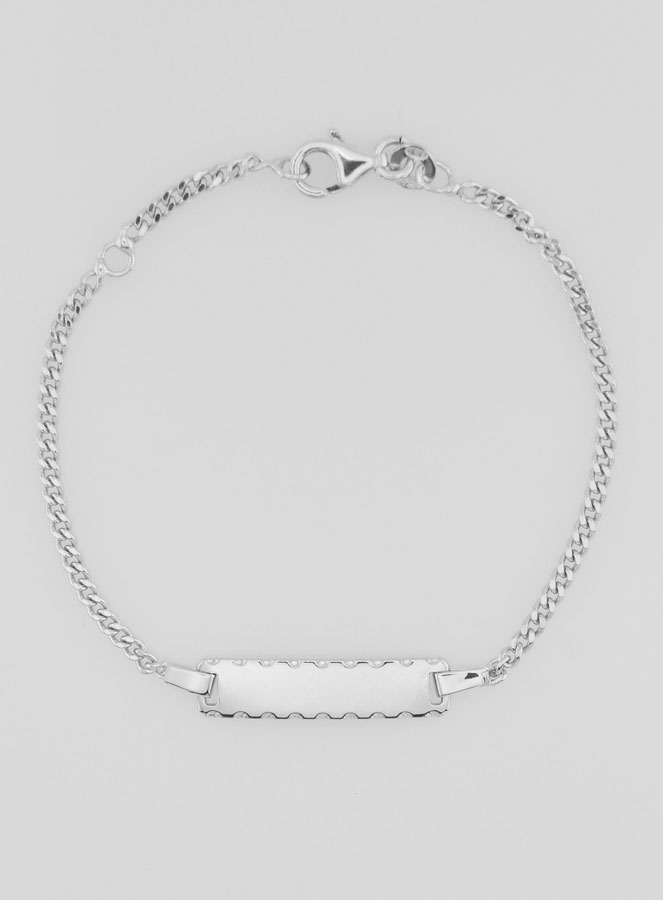 Pulsera Gourmette de bautismo infantil en plata - 16 cm (pic 3)
