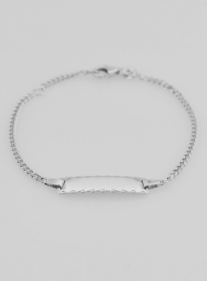 Pulsera Gourmette de bautismo infantil en plata - 16 cm (pic 4)