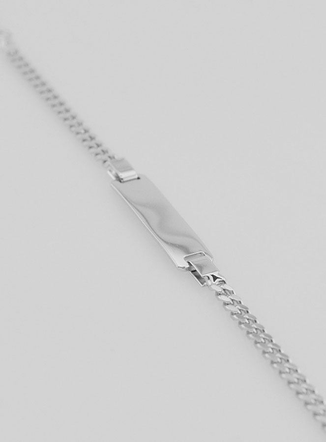 Pulsera Gourmette de bautismo infantil en plata - 16 cm (pic 1)
