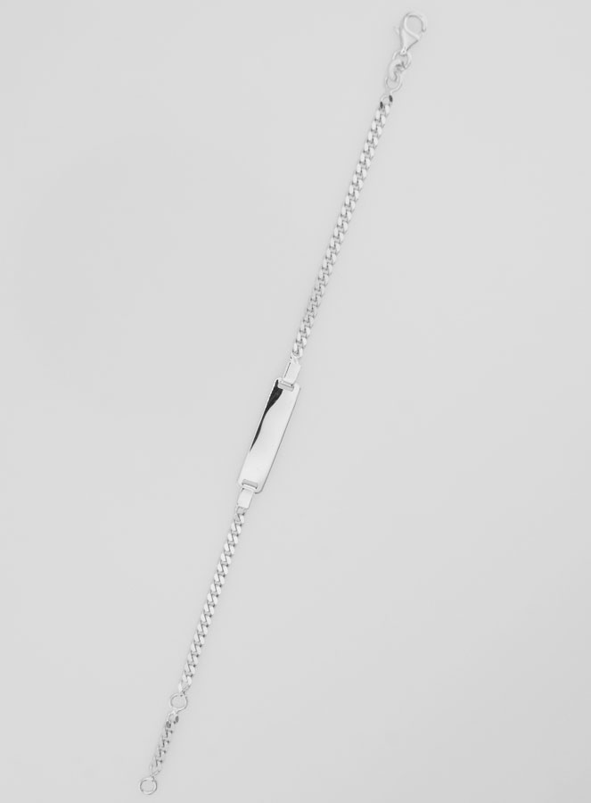 Pulsera Gourmette de bautismo infantil en plata - 16 cm (pic 2)