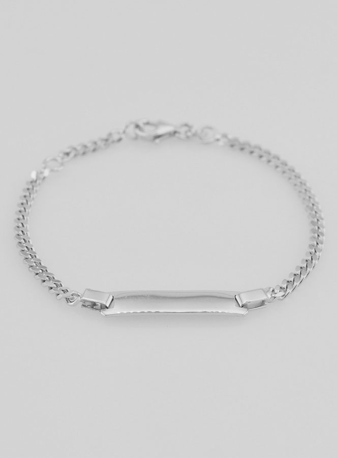 Pulsera Gourmette de bautismo infantil en plata - 16 cm (pic 4)