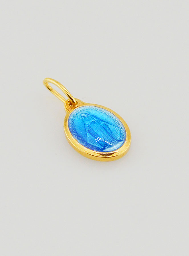 Medalla Milagrosa en plata dorada y esmalte - 10 mm (pic 3)