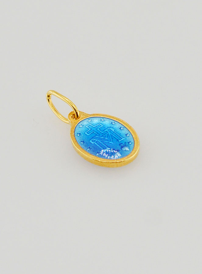 Medalla Milagrosa en plata dorada y esmalte - 10 mm (pic 4)