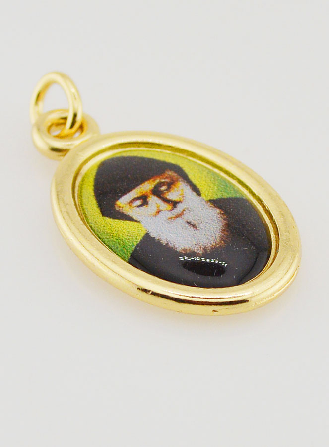 Medalla de San Charbel Dorada - 25 mm (pic 3)