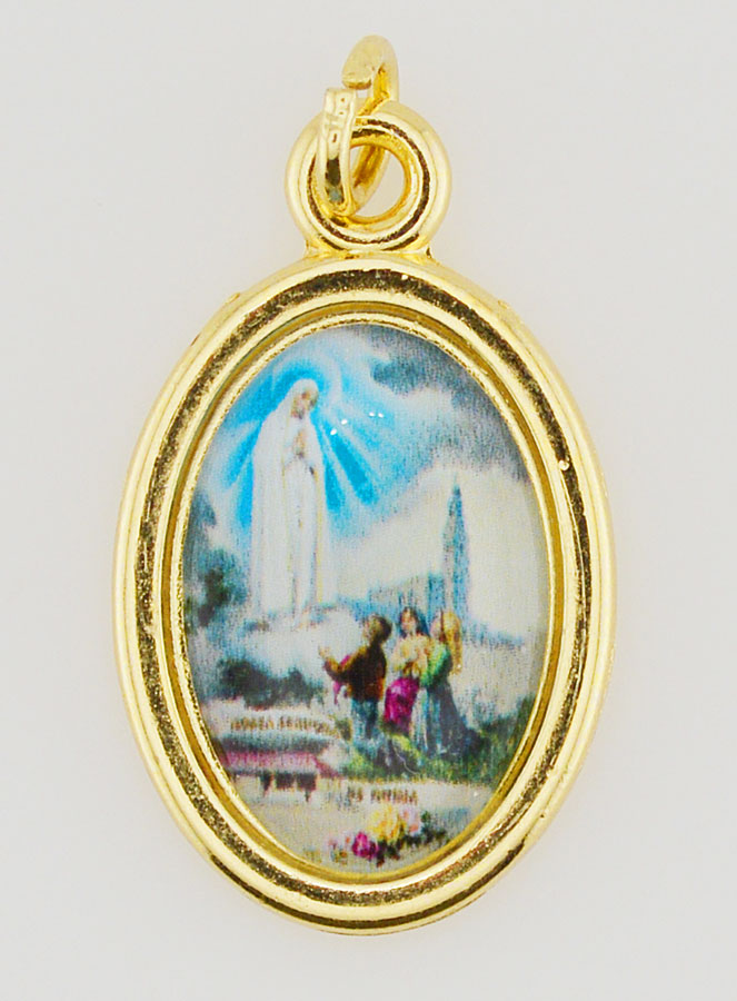 Medalla de Nuestra Señora de Fátima Dorada - 25 mm (pic 1)