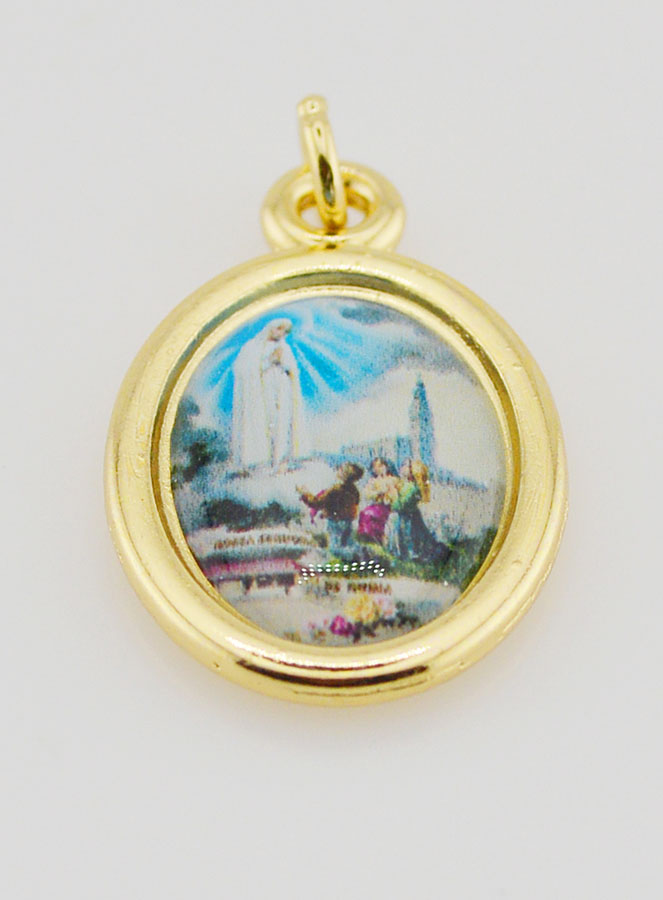 Medalla de Nuestra Señora de Fátima Dorada - 25 mm (pic 2)
