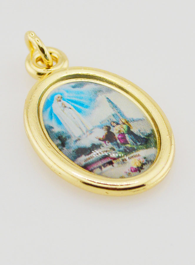 Medalla de Nuestra Señora de Fátima Dorada - 25 mm (pic 3)