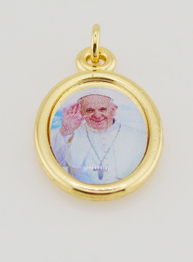 Medalha do Papa Francisco Dourada - 25mm (pic 2)