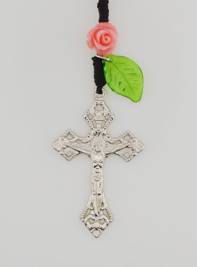 Rosario con Medalla Milagrosa en Cristal Negro (pic 3)