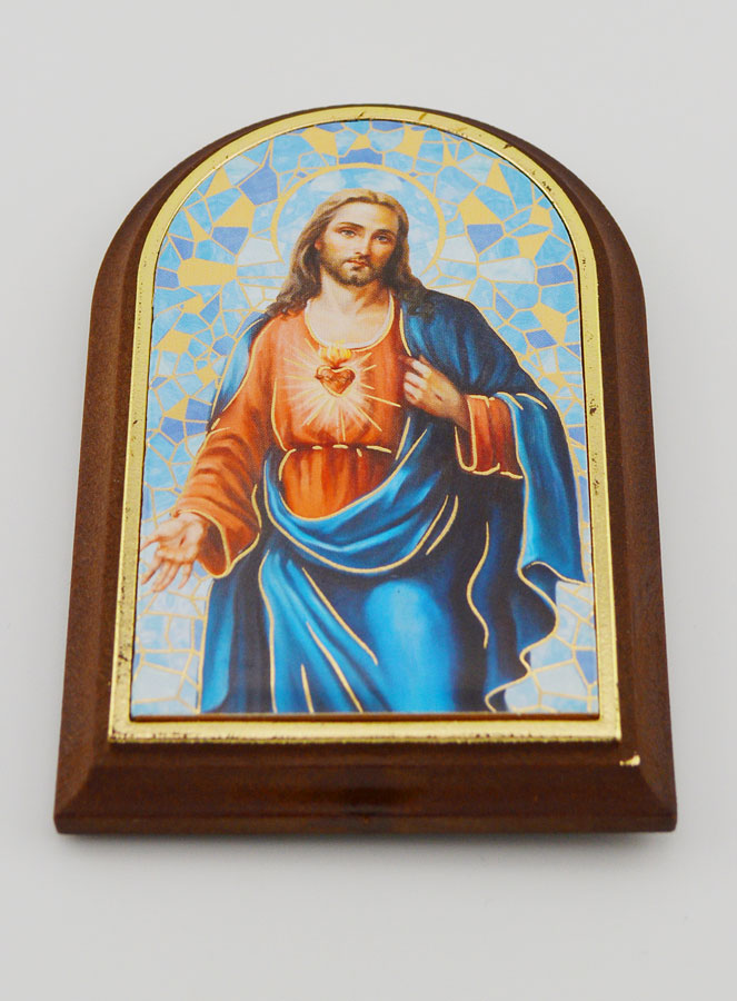 Icono del Sagrado Corazón de Jesús - 10 cm (pic 2)