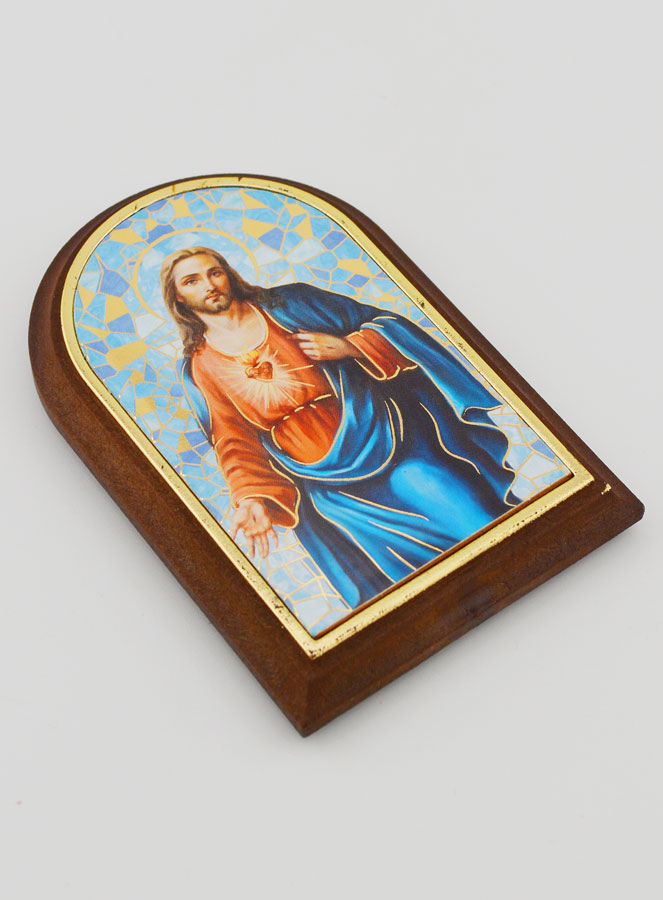 Icono del Sagrado Corazón de Jesús - 10 cm (pic 3)