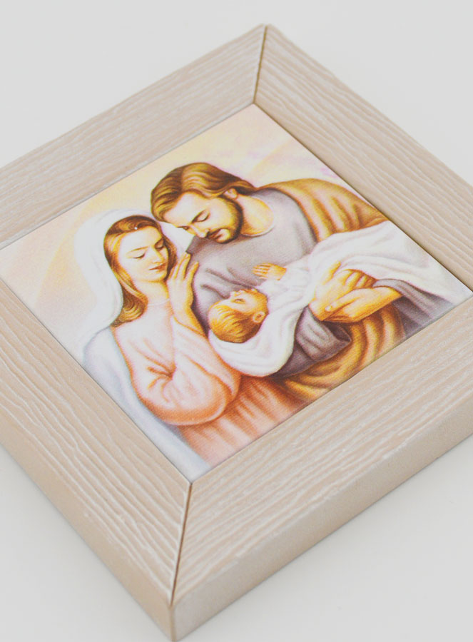 Marco moderno con icono de José y la Sagrada Familia - 11 cm (pic 3)