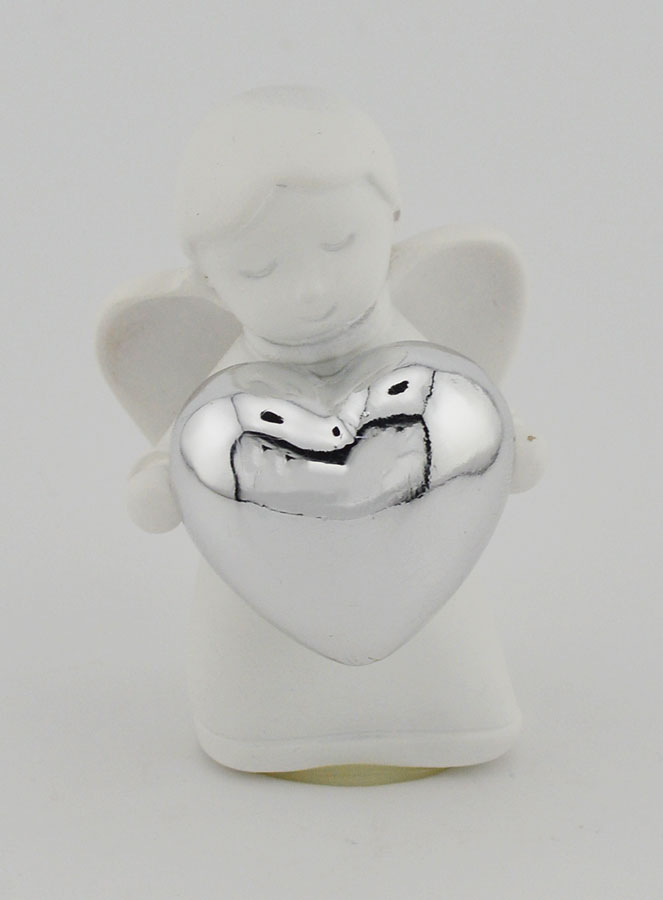 Anjo Coração Prateado - 6cm (pic 1)