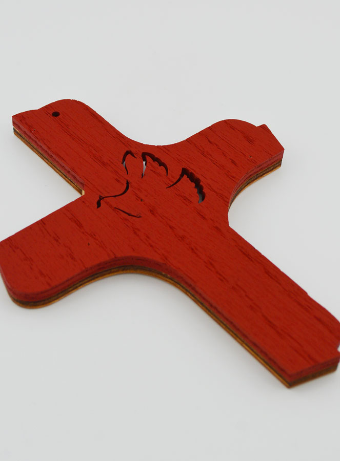 Cruz do Espírito Santo Madeira Bicolor - 16 cm (pic 4)