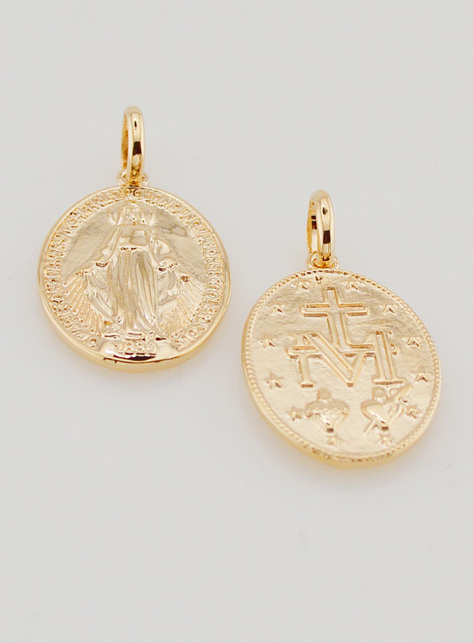 Medalla Milagrosa Chapada en Oro - 21 mm (pic 2)