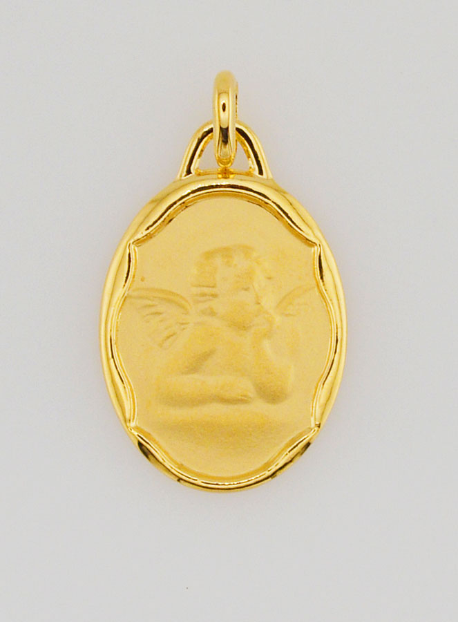 Medalla del Ángel de la Guarda en chapa de oro - 20 mm (pic 1)