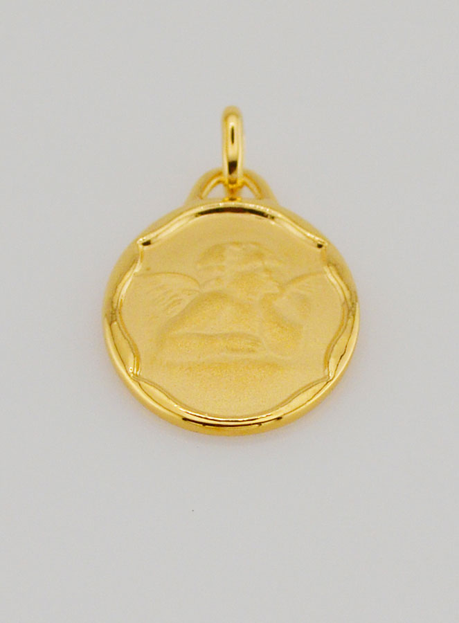 Medalla del Ángel de la Guarda en chapa de oro - 20 mm (pic 2)