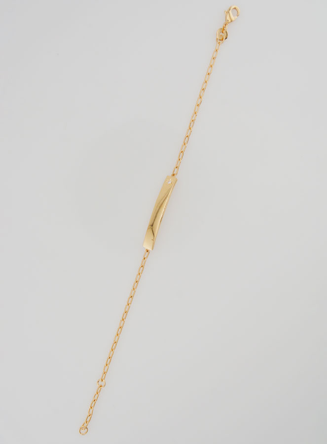 Pulsera Gourmette de Bautizo para Niño Chapado en Oro - 15 cm (pic 2)