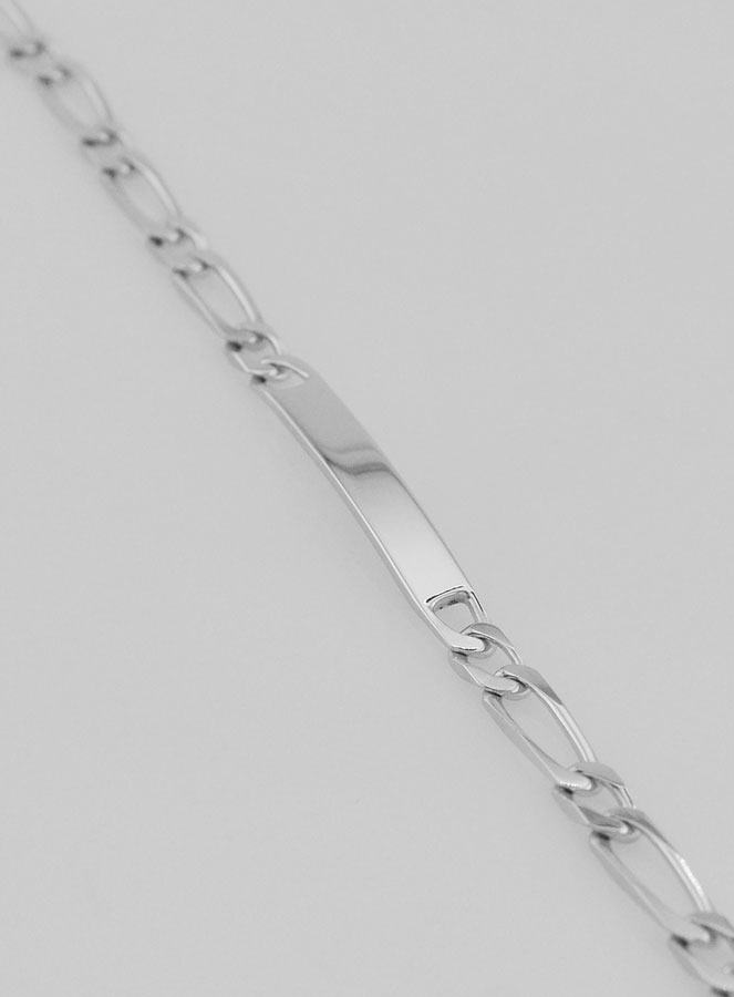 Pulsera Gourmette de bautismo de plata de ley 925 - 18 cm (pic 1)