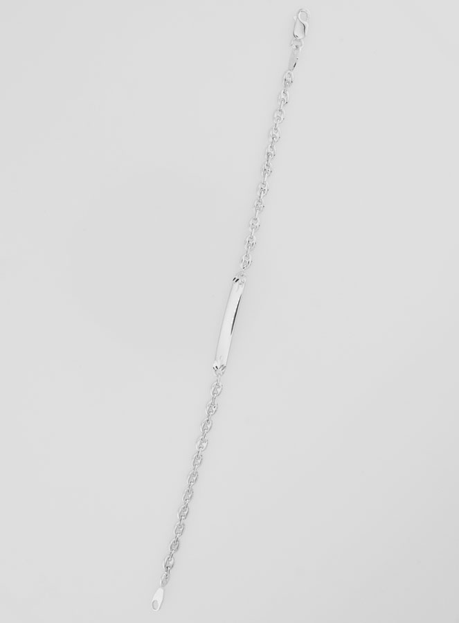 Pulseira Identidade em Prata Rodiada - 18cm (pic 2)