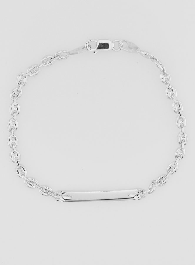 Pulseira Identidade em Prata Rodiada - 18cm (pic 3)