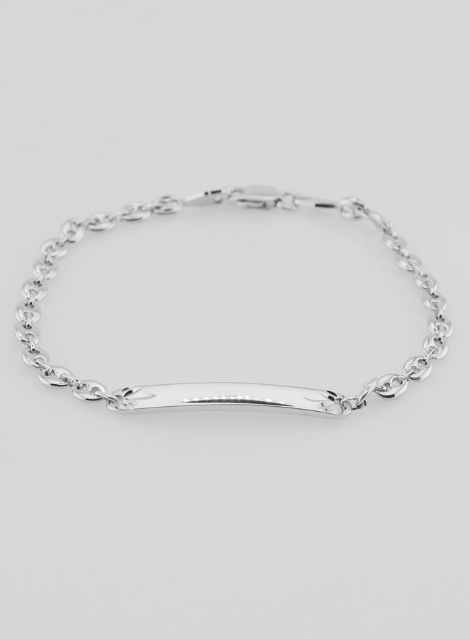 Pulseira Identidade em Prata Rodiada - 18cm (pic 4)