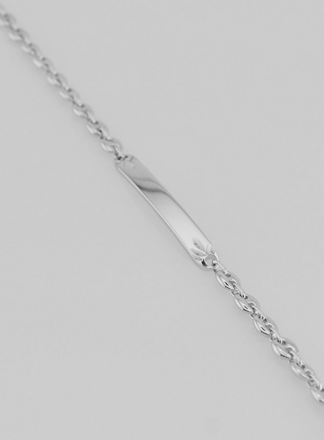 Pulseira de Batismo em Prata Rodiada - 18cm (pic 1)