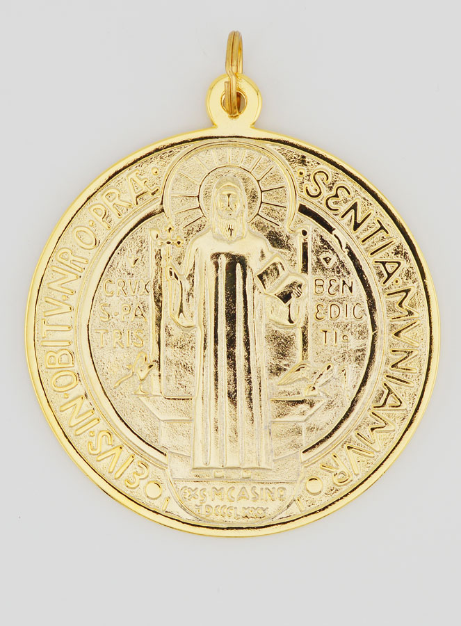 Grande Medalha de São Bento Dourada - 9.7cm (pic 1)
